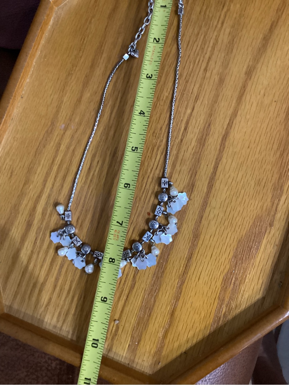 Brighton Silver-Tone White Flower & Pearl Necklace 18” - Picture 4 of 5